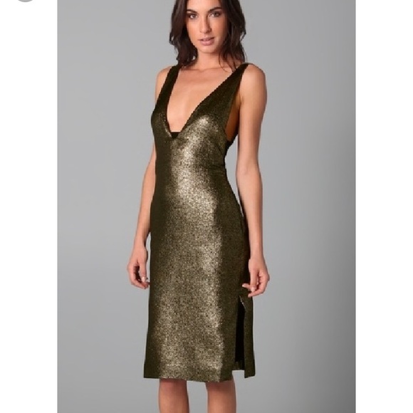 Diane Von Furstenberg Dresses & Skirts - DIANE VON FURSTENBERG GOLD COCKTAIL DRESS SZ 2